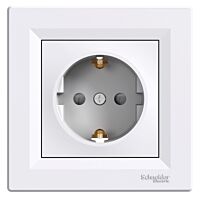 SCHNEIDER Zásuvka Asfora schuko clonky bílá