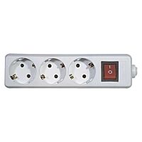 EMOS Zásuvka trojnásobná SCHUKO P1320 230V/16A plast s vypínačem IP20 bílá