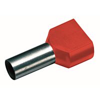 CIMCO Izolovaná dvojitá dutinka Cu 2 x 10/14 mm, červená (100 ks)