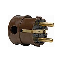 KOPP Vidlice 220V/16A úhlová IP20 hnědá