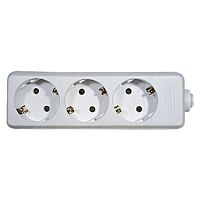 EMOS Zásuvka trojnásobná SCHUKO 230V/16A plast IP20 bílá