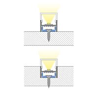 MCLED Profil AL 20x22mm, PB přisazený se sponami, mléčný difuzor, komplet, 2m