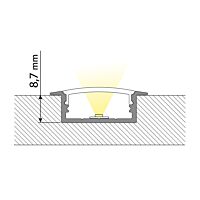 MCLED Profil AL 30x10mm, VD vestavný, mléčný difuzor, komplet, 1m