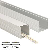 MCLED Profil AL 35x35mm, PO přisazený, mléčný difuzor, komplet, 1m