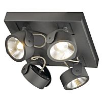 SLV Svítidlo LED KALU 4 square 60W 4000lm 3000K 60 ° nástěnné typ 4x reflektor IP20 černá