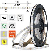 MCLED Pásek LED SMD2835 NW, 60LED/m, 4,8W/m, DC 24V, 390lm/m, CRI90, IP54, 8mm, 5m