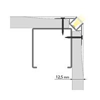 MCLED Profil AS 51x23mm rohový včetně difuzoru 2m hliník