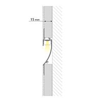 MCLED Profil AL 19x96mm, AN vestavný pro sádrokarton, mléčný difuzor, komplet, 1m bílá