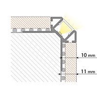 MCLED Profil AL 39x27mm, DS pro obklady a dlažbu, mléčný difuzor, komplet, 2m