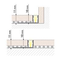 Přisazený hliníkový profil DC, 28x11mm,