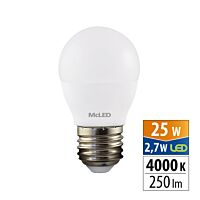 MCLED Žárovka LED 2,7W-25 E27 250lm 4000K úhel 200°