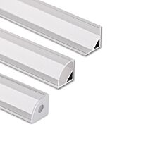MCLED Profil RS2 16x16mm rohový včetně čirého difuzoru délka 1m hliník
