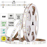 MCLED Pásek LED SMD2835 NW, 80LED/m, 7,2W/m, DC 24V, 1350lm/m, CRI90, IP20, 10mm, 5m