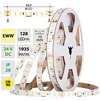 MCLED Pásek LED SMD2835 EWW, 128LED/m, 11,5W/m, DC 24V, 1935lm/m, CRI90, IP20, 10mm, 5m