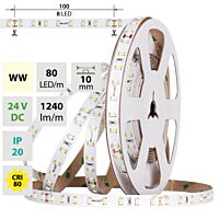 LED pásek SMD2835 WW, 80LED/m, 7,2W/m, D
