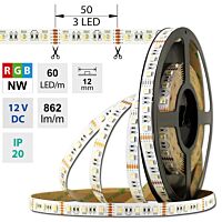 Pásek LED RGB+n.b. 19,2W/m 12V IP20 5m