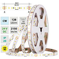 LED pásek SMD2835 CW, 128LED/m, 11,5W/m,