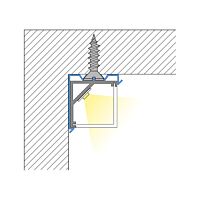 MCLED Profil AL 16x16mm, RD rohový, čirý difuzor, komplet, 2m