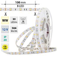 MCLED Pásek LED SMD5050 WW, 30LED/m, 7,2W/m, 504lm/m, IP20, DC 12V, 10mm, 5m