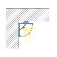 MCLED Profil AL 16x16mm, RS rohový, matný difuzor, komplet, 2m