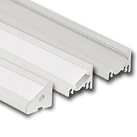 MCLED Profil AL 20x16mm, RQ rohový, mléčný difuzor, komplet, 2m