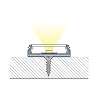 MCLED Profil AL 24x6mm, PZ přisazený, mléčný difuzor, komplet, 2m