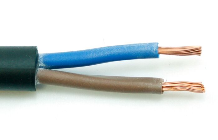 Kabel H05VV-F 2x0,75 černý  (CYSY 2Dx0,75)