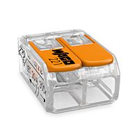 WAGO Svorka krabicová 221-412 páčková spojovací pro všechny druhy vodičů 2 x 4 mm² , oranžová/transparentní