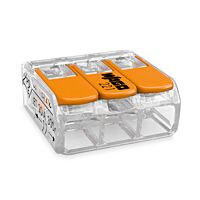 WAGO Svorka krabicová 221-413 páčková spojovací pro všechny druhy vodičů 3 x 4 mm², oranžová/transparentní