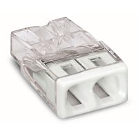 WAGO Svorka 2273-202 instalační PUSH WIRE® pro plné vodiče 2 x 2,5 mm², bílá/transparentní