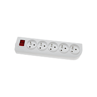 ELGOTECH Šestizásuvka GN-60-2 bílá s vypínačem