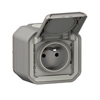 LEGRAND Zásuvka PLEXO 069731L 2P+T CL IP55 šedá, balení 9+1