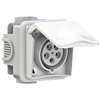 PCE Zásuvka 16A/400V 5-pólová pod omítku IP44