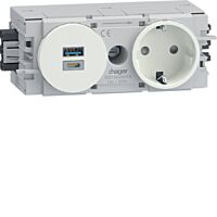 Jednonásobná zásuvka SCHUKO s USB nabíje