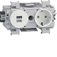 Jednonásobná zásuvka SCHUKO s USB nabíje