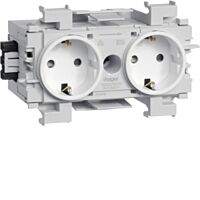 Dvounásobná zásuvka SCHUKO, čelní montáž