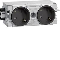 Dvounásobná zásuvka SCHUKO 45°, C-profil