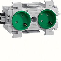 Dvounásobná zásuvka SCHUKO 45°, čelní m.