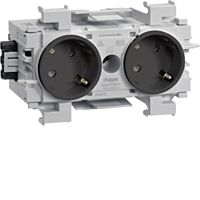 Dvounásobná zásuvka SCHUKO 45°, čelní m.