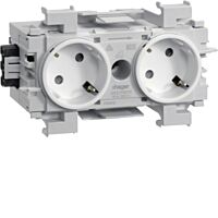 Dvounásobná zásuvka SCHUKO 45°, čelní m.