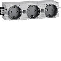 Trojnásobná zásuvka SCHUKO, C-profil, gr