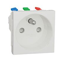 Zásuvka Unica 250V/16A 2P+E clonky bílá