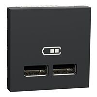 SCHNEIDER Zásuvka Unica - Dvojitý nabíjecí USB A+A konektor 2.1A, 2M, Antracit