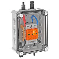 OBO BETTERMANN Systémové řešení typu 1+2 pro FV s MC4 pro střídače s 1 MPP trackerem, 900V DC, světle šedá  typ VG-BC900S1