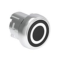 Tlačítko s návratem, kovové se symboly,