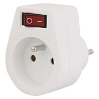 EMOS Zásuvka NFS-034 1xkulatá 250V/10A s vypínačem bílá IP20