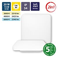 MCLED Svítidlo LED Cebbin S20  10/15/20W 2310lm/3000K 2425lm/4000K 2540lm/6000K, 150°, s přepínáním výkonu, IP54