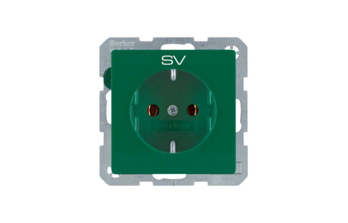 "Zásuvka, SCHUKO, potisk "SV", bezšrou