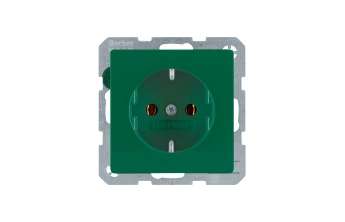 Zásuvka SCHUKO, Berker Q.x, zelená samet