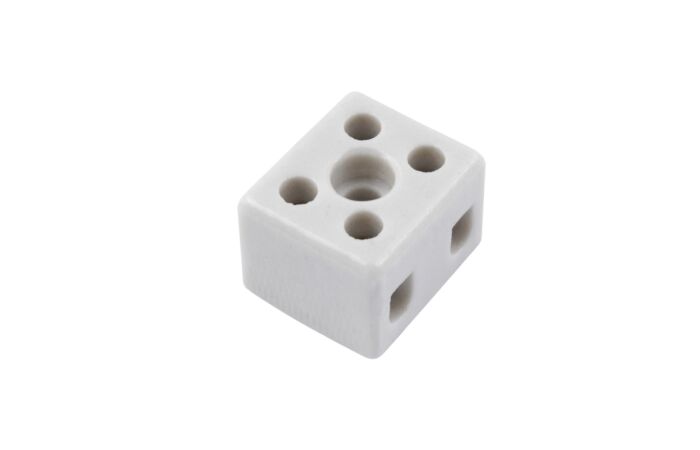 POLLMANN Svorkovnice keramická AK 2/6 A - BI, 2pól., 2x4mm2, 32A, T300, porcelánová (bílá) /3700401